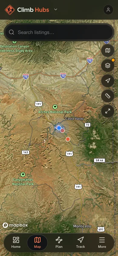 The Climb Hubs app directory map
